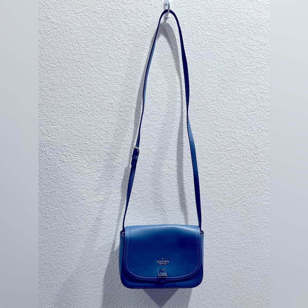 Kate Spade New York Blue Kailey Patterson Drive Leather Crossbody Purse NWOT - Picture 2 of 13